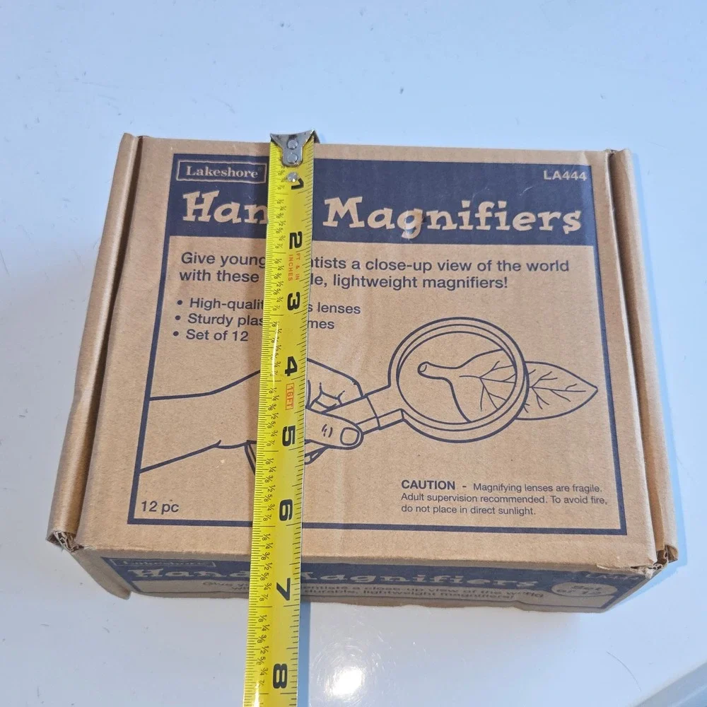 Lakeshore Learning Hand Magnifiers Set of 8 Glass Lenses Science STEM  Black